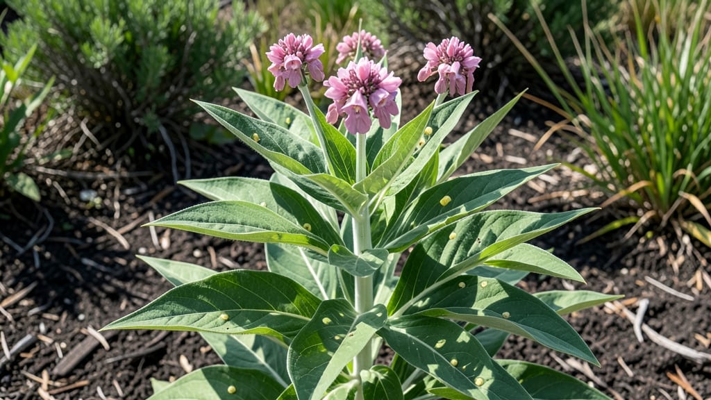 Monarch Eggs On Milkweed Leaf: Host Plant Guide for Natural Butterfly Life Cycle