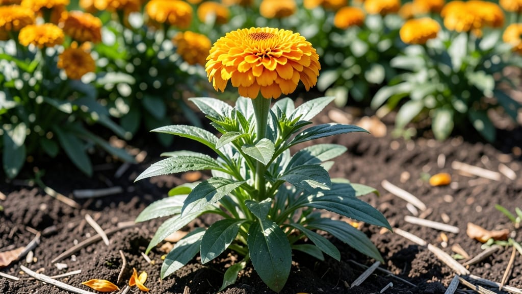 African Marigold Leaf: Natural Copper-Free Fungal Shield for Perennial Gardens