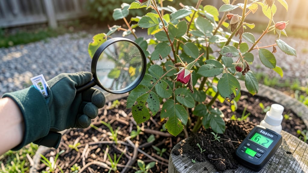 Rose Leaf Damage: Copper Spray Rescue for Black Spot Fungus