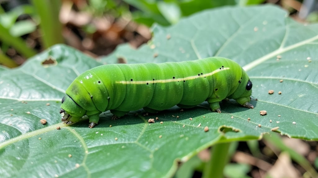 Green Caterpillar on Leaf: Organic Spray Cure for Foliage Revival